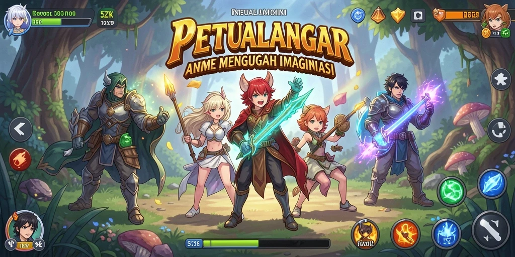 Tampilan gameplay 5ZK dengan karakter anime yang menarik.