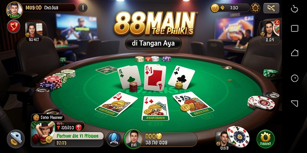 Tampilan permainan poker seru dalam aplikasi 88MAIN.