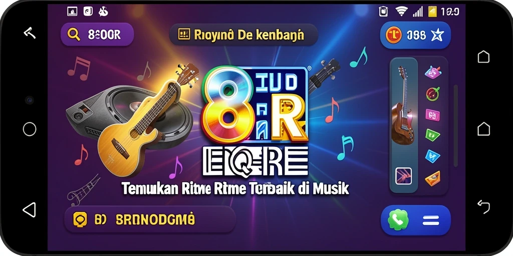 Tampilan gameplay 8QR yang mengasyikkan dengan berbagai fitur musik.
