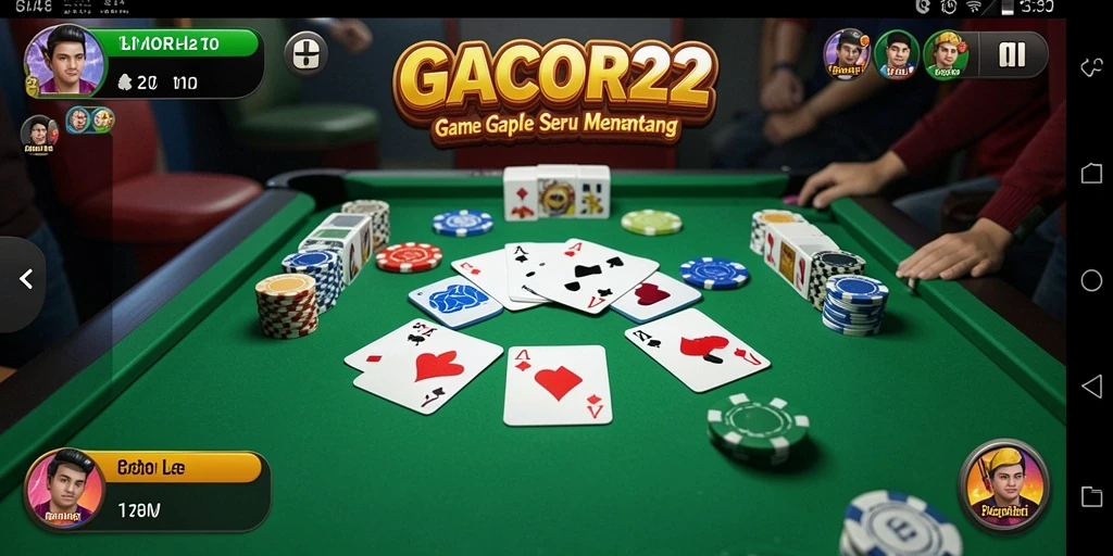 Screenshot gameplay GACOR22 menampilkan aksi bermain Gaple yang seru dan mengasyikkan.