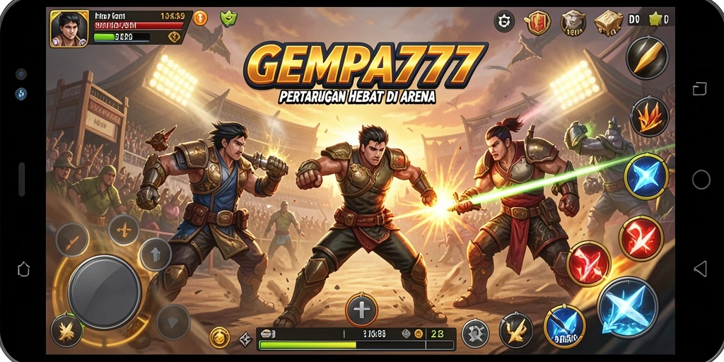 Tampilan pertarungan epik dalam GEMPA777 dengan efek visual yang mengesankan.