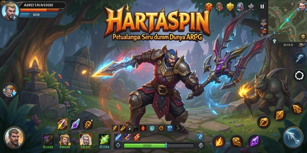 Tangkapan layar HARTASPIN menampilkan aksi pertarungan yang mengagumkan dalam game ARPG.