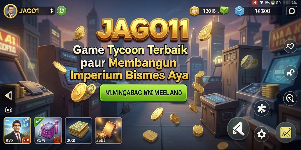 Tampilan gameplay JAGO11 yang menarik dengan aksi manajemen bisnis yang seru.