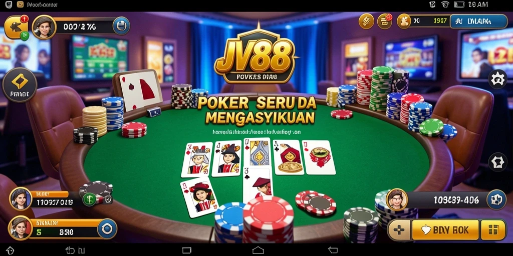 Gameplay seru JV88 dengan tampilan kartu poker yang menarik.