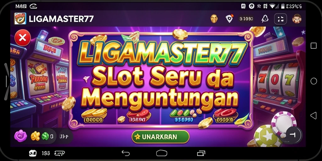 Screenshot LIGAMASTER77 menampilkan gameplay Slot yang menarik.