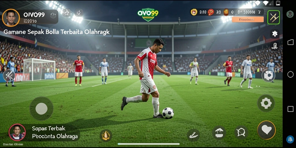 Screenshot OVO99 menampilkan momen seru pertandingan sepak bola.