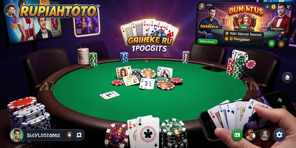 Screenshot gameplay RUPIAHTOTO yang menampilkan keseruan permainan Poker.